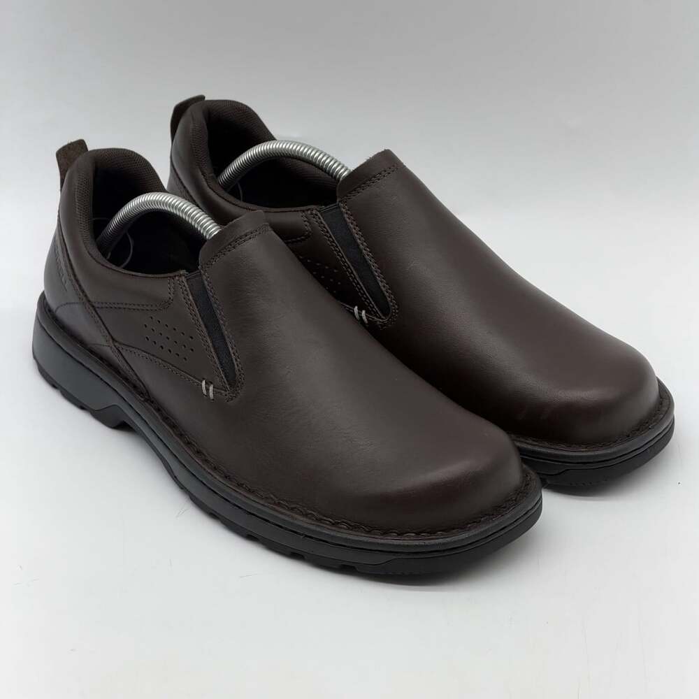 Merrell World Legend 2 Moc Remat Dark Brown Leather Slip On Loafers Size 10.5